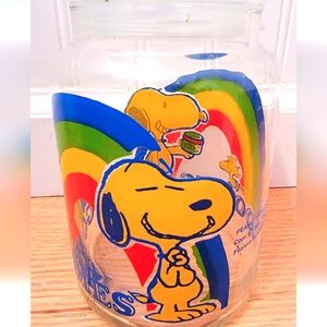 Vintage 1965 Peanuts Snoopy Rainbow Treat Jar / Canister